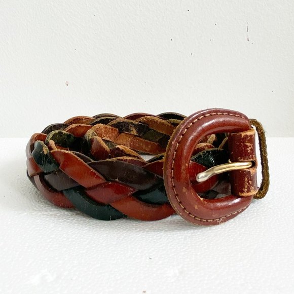The Limited Vintage Leather braided metallic buckle belt The Limited Vintage Leather braided metallic buckle belt main image 2